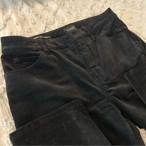 Talbots Black Velvet-Look Straight Pants